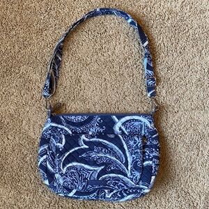 Vera Bradley Crossbody Bag Medium Indio Blue Pattern Purse Adjustable Shoulder